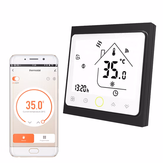 Thermostat de chauffage au sol programmable hebdomadaire à écran tactile sans fil intelligent